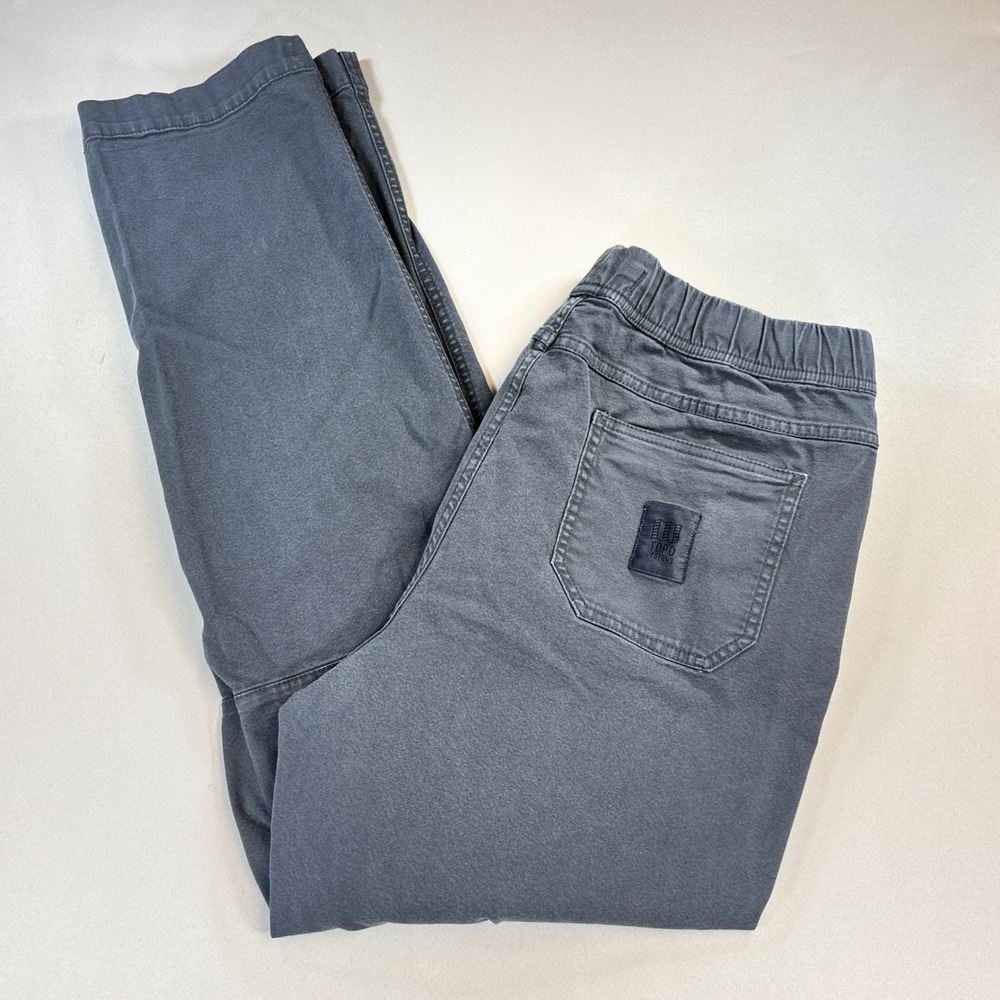 Topo Designs Dirt Pants Mens XL 29" Gray Organic Cotton Stretch Hiking Outdoor